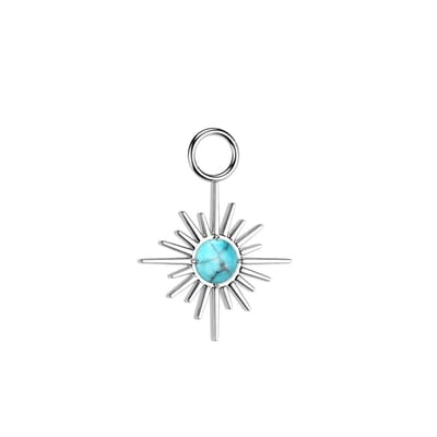 Hangertje titanium starburst natural stone turquiose - LMPiercings