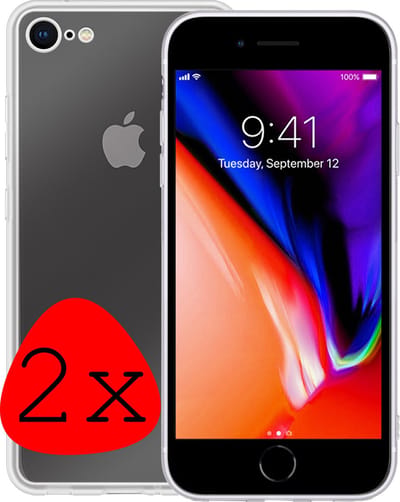Hoesje - 2 Stuks - Geschikt voor Apple iPhone 7 - Sterk & Shockproof - Case Siliconen - Back Cover - Telefoon Hoes - Transparant