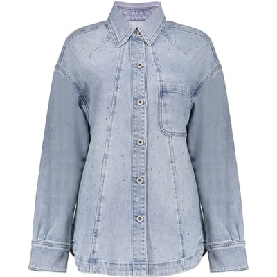 Geisha Jeans Overshirt Stones Bleached Denim Stones Size: XS | Button-Down Shirts Outlet | Dames | Blauw