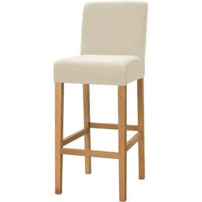 Housse de chaise à dossier court en velours doux, extensible, couleur unie, pour tabouret de Bar, salle à manger, café, décoration de maison, petit siège, 1 pièce 1 piece beige