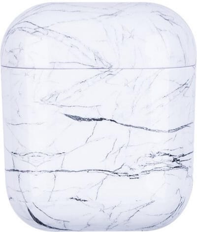 KELERINO. Marmer Case Cover geschikt voor Airpods 1 & 2 - Beschermhoes - Wit