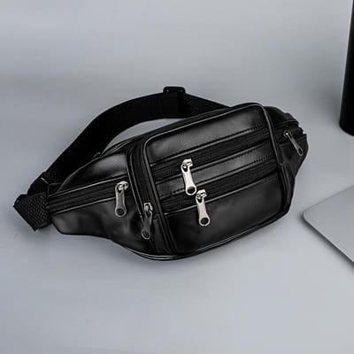 Heren Heuptas | Crossbody & Schoudertas met Grote Capaciteit | Duurzaam Meerdere Vakken voor Buiten, Reizen & Werkplekbeveiliging | Zwart zwart