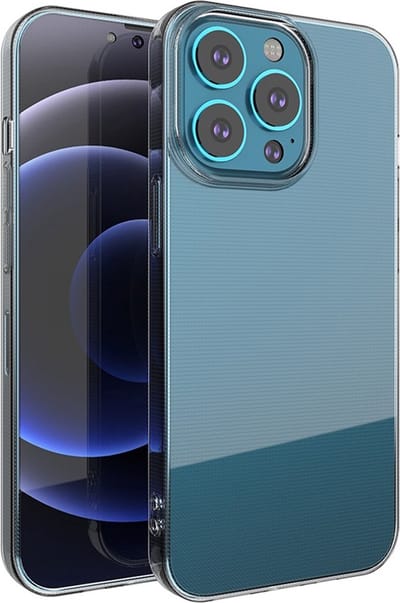 MobyDefend Hoesje - Geschikt voor iPhone 13 Pro - Transparante TPU Backcover - Volledig Doorzichtig