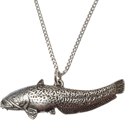 Hanger Meerval + Ketting Zilver 45 cm (Dames) Vishanger Zilveren Halsketting Vissen Kettinkje Vis