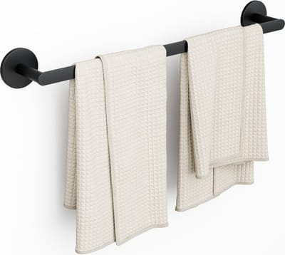 CECIPA Max 24" - Handdoekrek Zwart- Roestvrijstalen Badkamer - 60cm Handdoekstang - voor Badhanddoekrek - Zelfklevend - Zonder Boren