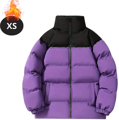 Livano Winterjas - Parka - Heren - Winter - Fleecejas - Volwassen - Stijlvol - Gewatteerde Jas - Paars - XS