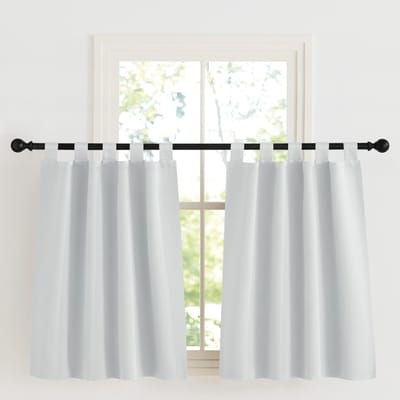 Kant en Klaar, Verduisterende Gordijnen, Warmte- en Koude-Isolerende Thermische, Geschikt voor Woonkamer, Slaapkamer met Lussen,90B x 90H cm (2 Panelen),Grijswit