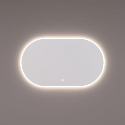 HIPP Design spiegel Ovaal-Rechthoekig 140x70x3 cm met Directe en Indirecte LED Verlichting + Touch Dimmer + Spiegelverwarming + Kleurenwissel
