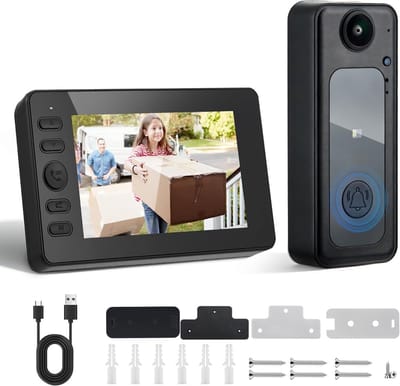 Video Deurbel - Beveiligingscamera Deur - Huis Beveiligen - 1080p HD Beeld - 4.3 Inch Scherm - Zwart