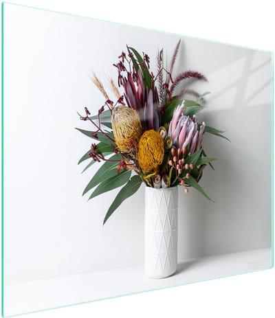 TMK ArtDeko - Snijplank van Glas - 52x30 cm - Kwiaty - UV Print - Anti-slip