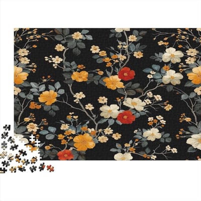 Bloemen Puzzel - Legpuzzel Kunstwerk - Ontspanning Thuis - Unieke Vormen - 75 x 50 cm - Stijl 11