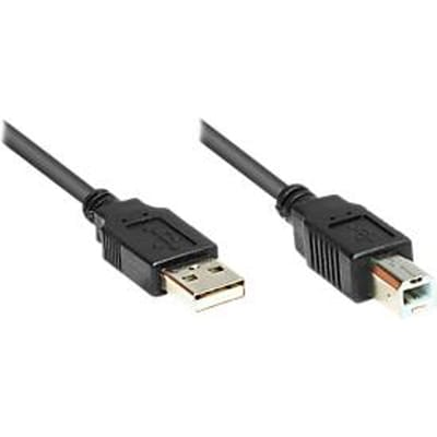 Aansluitkabel USB 2.0 stekker A/B, 1 m, zwart
