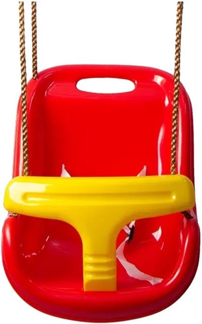 Kunststof baby schommelzitje rood / geel