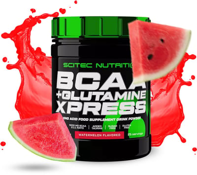 Scitec Nutrition® - BCAA + Glutamine Xpress (300 gram - Watermelon) - Watermeloen - 25 doseringen - aminozuren - aminozuur - bcaa - l-isoleucine - l-leucine - l-valine - poeder
