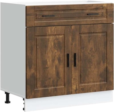 Onderkast Keuken - Opbergkast Keuken - Keuken Organiseren - Bewerkt Hout Design - 46x80x81.5 cm - Gerookt Eiken