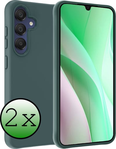 Hoesje 2 Stuks - Geschikt voor Samsung Galaxy A15 - Sterk & Shockproof - Case Siliconen - Back Cover - Telefoon Hoes - Donkergroen