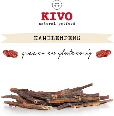 Kivo Petfood Hondensnack Kamelenpens 2 zakken x 150 gram - Graanvrij en Glutenvrij
