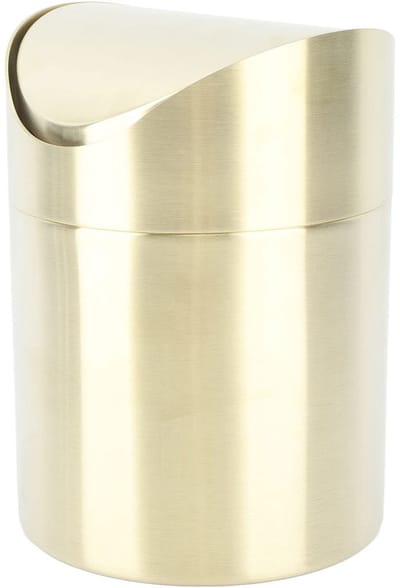 Dailygoods- Prullenbak Compact - Roestvrij Staal - Mini Afvalbak - Vingerafdrukken-bewijs - Kantoor/Bureau - Afmetingen 16,8 x 12 cm