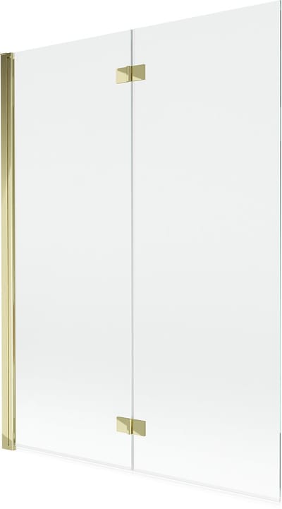 Mexen Mist badwand 2-delig links 130 x 150 , transparant, goud - 8A9-130-002-50-00-L