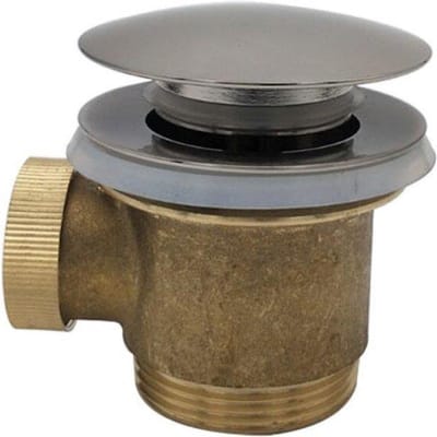 Wiesbaden Caral clickwaste afvoerplug vrijstaand bad 1 1/2" geborsteld staal