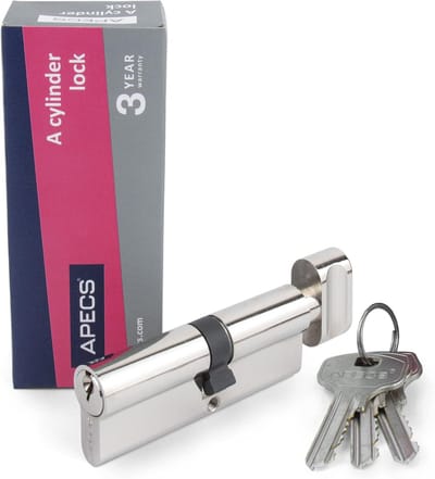 Deurslot Cilinder - Sluitcilinder Knop - Beveiliging Huisdeur - Met Draaiknop - 100mm 40/60 - Zwart