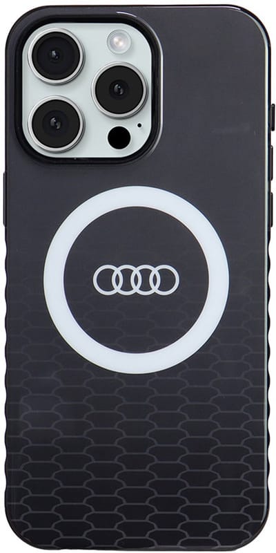 Audi Back Cover - Hoesje voor iPhone 15 Pro Max - Zwart - Val- en krasbescherming - MagSafe-compatibel