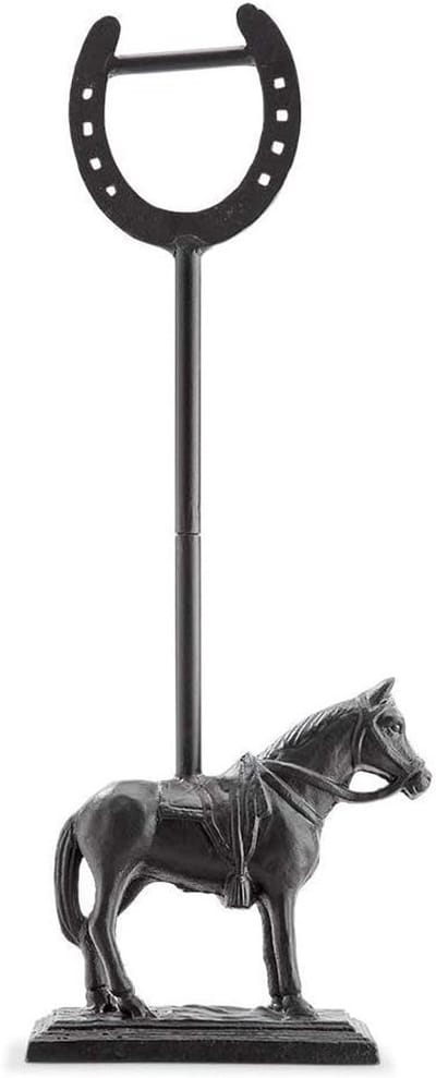 Deurstopper Gietijzer - Deurhouder Stopper - Tochtstrippen Buiten - Hoefijzer Ontwerp - 20 cm Hoog - Zwart