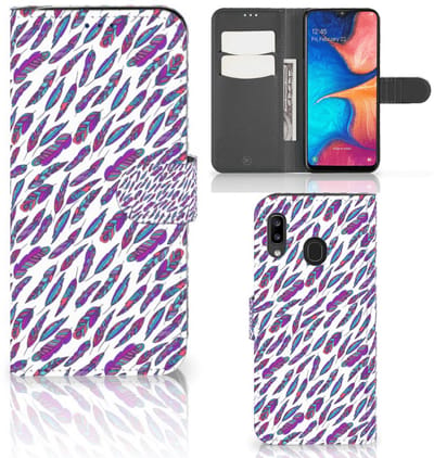 Samsung Galaxy A30 Telefoon Hoesje Feathers Color