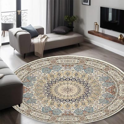 Ronde Laagpolige Europese Tapijten voor Woonkamerdecoratie Kleden voor Slaapkamerdecoratie Tapijt Antislip Vloerkleed Perzië Vloermatten 5.9ft(180x180cm)