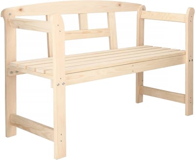 Tuinbank Hout - Zitbank Buiten - Ontspannen in de tuin - Met armleuningen - 119 cm - Bruin