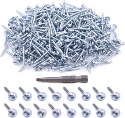280 stuks #8 x 1-1/4 inch zakgatschroeven met verzinkte vierkante aandrijving, zelftappende fijne draad, houtschroeven voor hout en plaatwerk (#8 x 1-1/4 inch fijne schroefdraad)