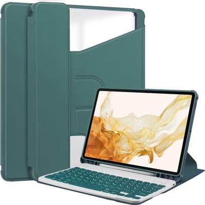 Coverup Tablethoes geschikt voor Samsung Galaxy Tab S10 Plus Hoesje - 360° Rotating Folio Book Case met Wake/Sleep - Groen
