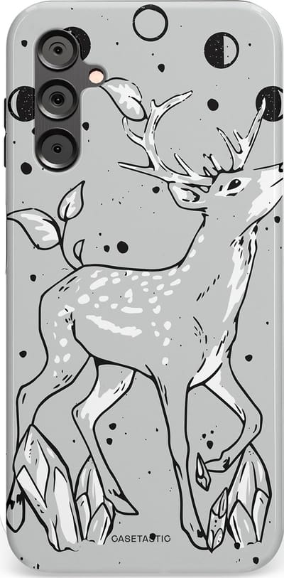 Casetastic Hoesje Geschikt voor Samsung A14 (5G/4G) - Stijlvolle Beschermende Duo-layer Case - Kristalwoud