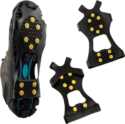 2 Stuks Antislip voor Schoenen – Sneeuw- en IJsgrips met Stalen Noppen - Schoenspikes - Antislip Schoenbeschermers voor Winterwandelen & Hiken - Maat S