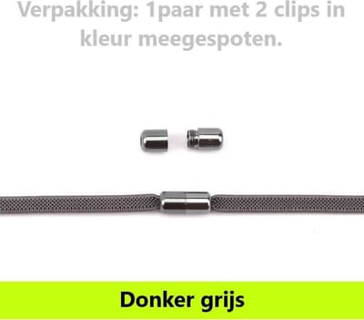 Schoenveters - grijs - Veters plat 0.6 cm - veters - elastische veters - sneakers - schoenen - sportschoenen - accessoires - 100 cm - veterschoenen dames - veterschoenen heren - elastische veters kinderen - lock laces