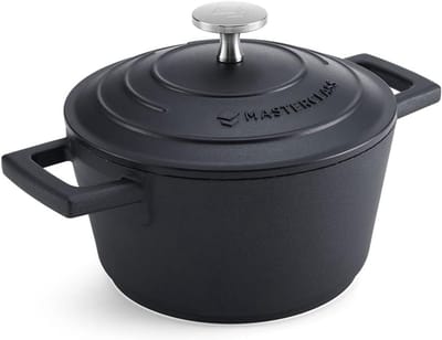 Kleine Braadpan Met Deksel - Lichtgewicht Aluminium, 1,4L 16 cm, Inductie En Oven Veilig, Zwart
