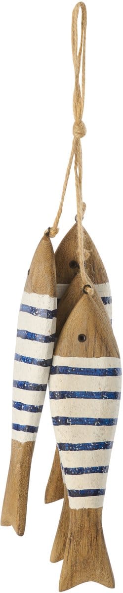 J-Line hanger 4 Vissen - hout - blauw/wit - large