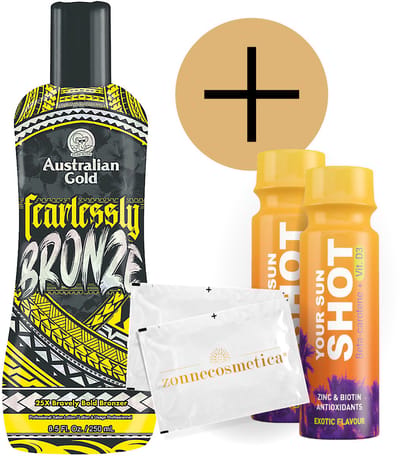 Australian Gold - Fearlessly Bronze + 2 Your Sun Shots + 2 Verfrissingsdoekjes