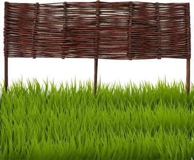 Bedrand van wilgenhout - Tuinafscheiding wilg - Gazonrand creëren - Handgemaakt natuurproduct - 20x100 cm - Natuurlijk bruin