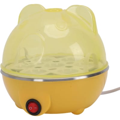 Cuiseur d'œufs Rapide 350W Capacité 7 Œufs PP Portable Machine à Cuire les Œufs Durs pour Maison Dortoir Bureau Jaune