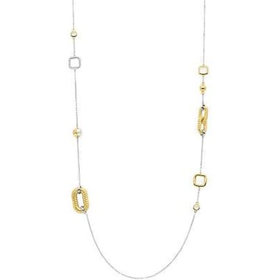 TI SENTO Dames Ketting - 925 zilver - Zirkonia met geel verguld - Maat 80 - 34045ZY