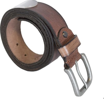 Leren Riem - Cognac Van 3,5 cm Breed - Dames Riem - Heren Riem - Maat 145 cm (Taillemaat tot 130 cm) - Cognac Riem