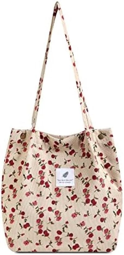 PromoHome Dames Schoudertas - Zachte Ribfluwelen Shopper met Binnenvakken