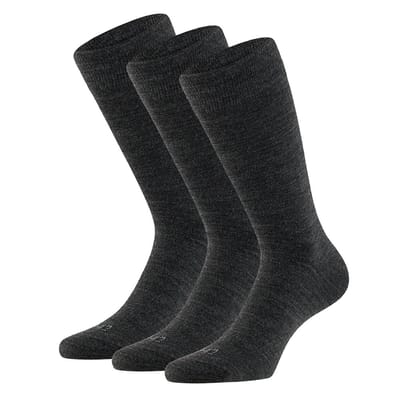 Apollo - Wollen sokken - Unisex - 3-Pak - Antraciet - Maat 39/42 - Merino sokken - sokken heren 39 42 - Wollen sokken - Naadloze sokken