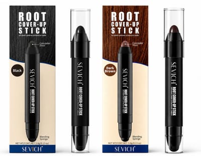 Haar Root Cover-Up Stick - Donkerbruin en Zwart - Dekt Grijze Haren - 3.8g - 2 Stuks