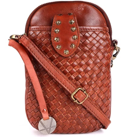 Echt Leren Kleine Crossbodytas voor Dames – Leren Telefoontasje met Verstelbare & Afneembare Schouderriem