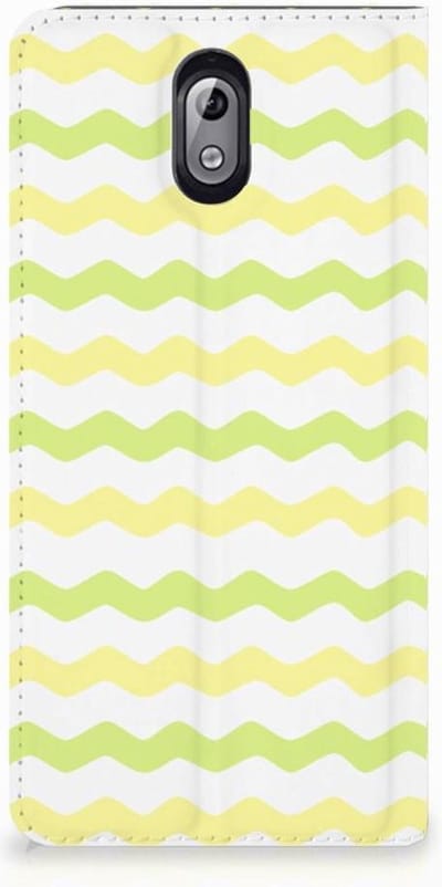Standcase Hoesje voor Nokia 3.1 (2018) Hoesje met Magneet Waves Yellow