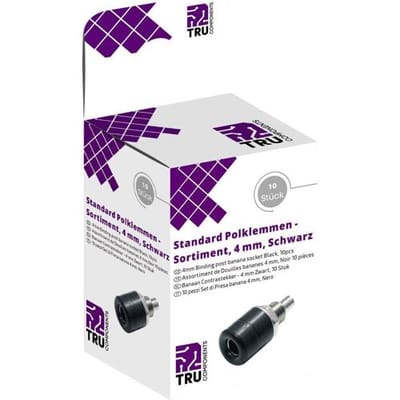 TRU COMPONENTS Assortiment laboratoriumconnectoren Bus, inbouw verticaal Zwart 10 stuk(s)