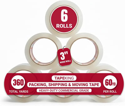 3 inch breed transparant verpakkingsplakband 2,7 mil 60 meter 6 rollen
