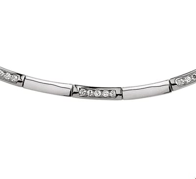 The Jewelry Collection Ketting Zirkonia 4,4 mm 42 + 3 cm - Zilver